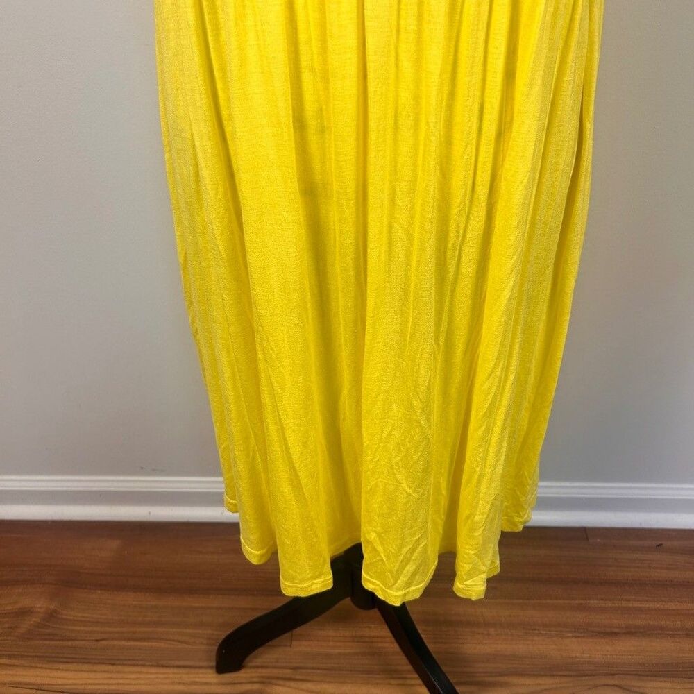 HiMone Yellow Sleeveless Midi Dress Womens Plus Size 3XL Casual Knit Empire - Picture 3 of 9